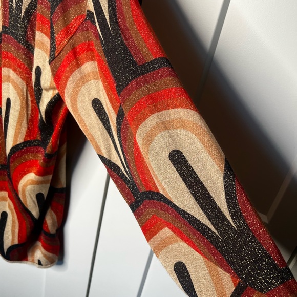 Lita by Ciara Glitter Geometric Duster Cardigan Sweater Women's Size Large - Picture 3 of 7